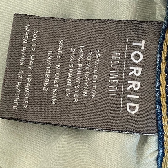 EUC Torrid Crop Jeans Womens Plus 20 medium Wash 42 X 23.5 Midfit Super Skinny - Picture 3 of 6